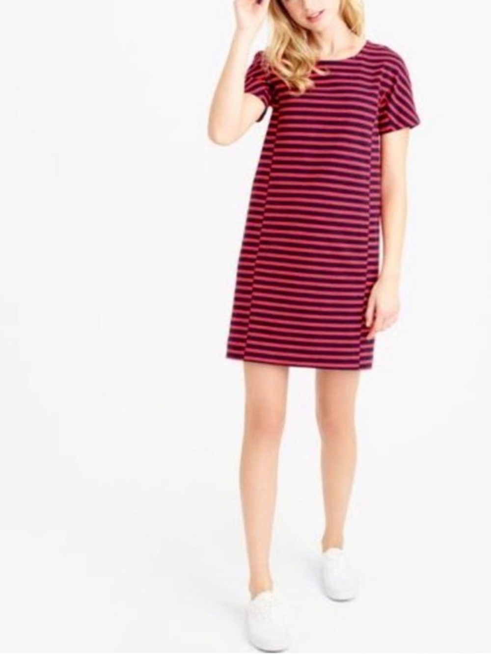 J Crew Striped Short Sleeve Shift Dress